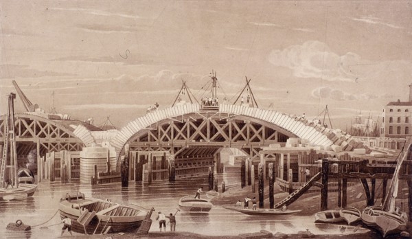 London Bridge (new), London, c1827. Artist: Anon
