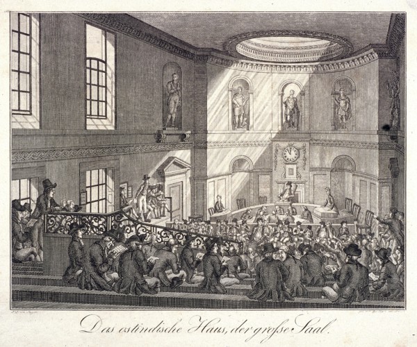 East India House, London, 1808. Artist: Boettger
