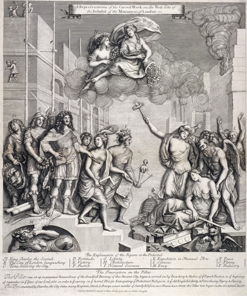 Monument, London, c1740. Artist: Anon