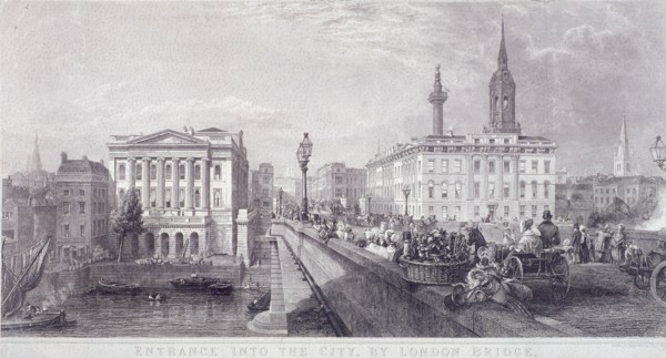 London Bridge (new), London, c1840. Artist: Thomas Higham