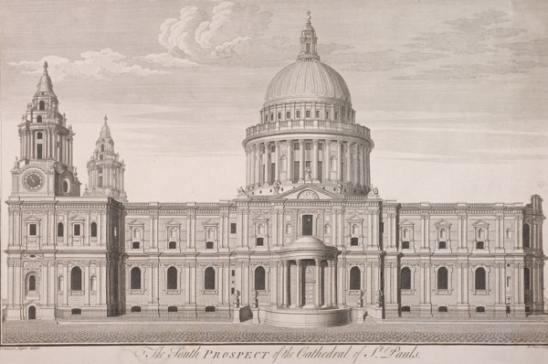 St Paul's Cathedral (new) exterior, c1750. Artist: Nathaniel Parr