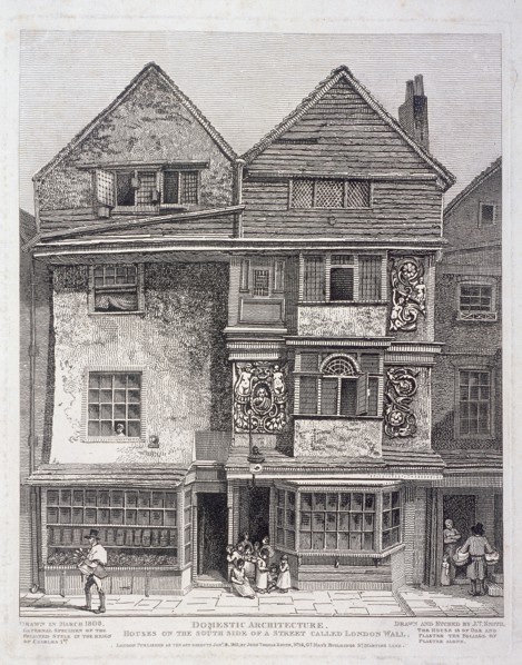 London Wall, London, 1808. Artist: John Thomas Smith