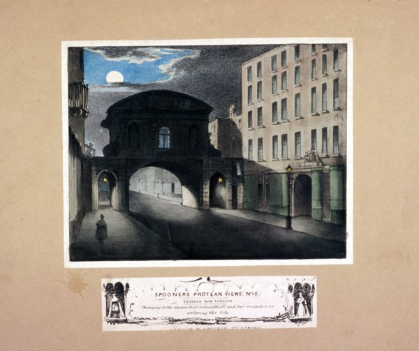 Temple Bar, London, 1837. Artist: Anon