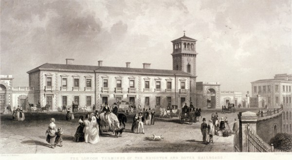 London Bridge Station, Bermondsey, London, 1845. Artist: Henry Adlard