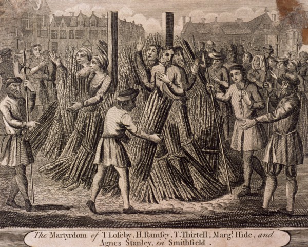 Depiction of the protestant martyrs, West Smithfield, London, c1750. Artist: Anon