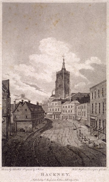 Mare Street, Hackney, London, 1805. Artist: AW Warren