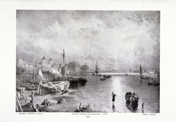 The River Thames at Greenwich, London, 1878. Creator: Birket Foster.
