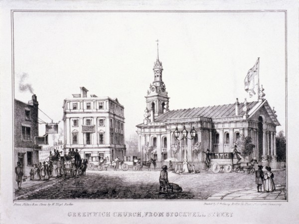 St Alfege, Greenwich, London, c1830. Artist: W Bligh Barker
