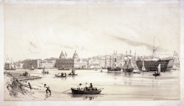 View of Greenwich across the River Thames, London, c1841. Artist: William Parrott
