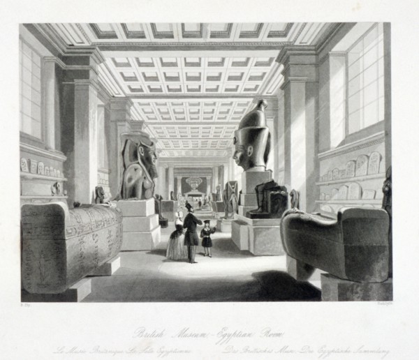 The Egyptian Room, British Museum, Holborn, London, c1840. Artist: William Radclyffe