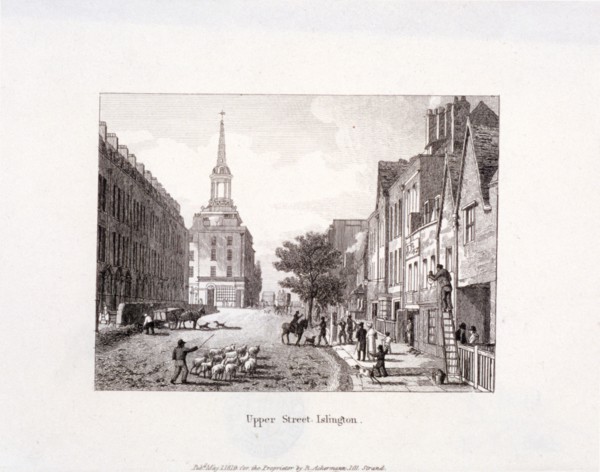 Upper Street, Islington, London, 1819. Artist: Anon