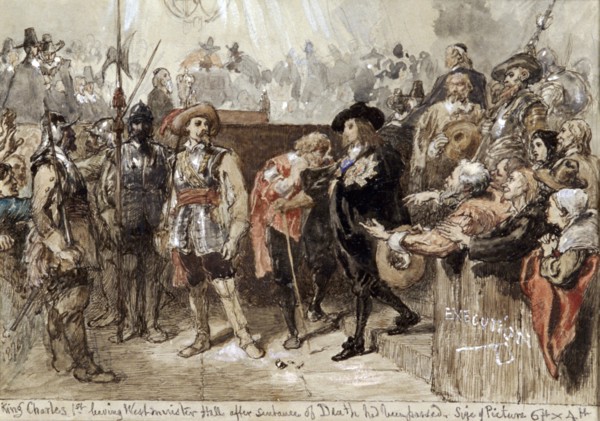 'Charles I leaving Westminster Hall after his trial', 1870. Artist: Sir John Gilbert