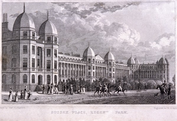Sussex Place, Regent's Park, Marylebone, London, 1828. Artist: WR Smith
