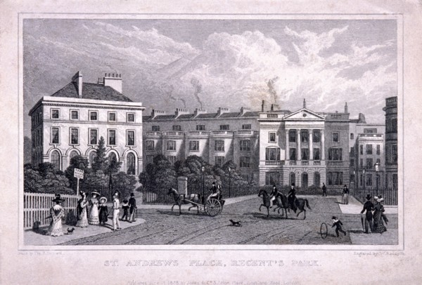 St Andrew's Place, Regent's Park, Marylebone, London, 1828. Artist: William Radclyffe