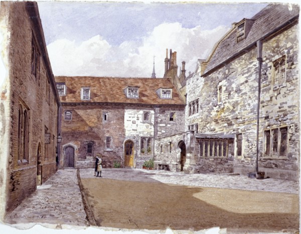 Wash house court, Charterhouse, London, 1884. Artist: John Crowther