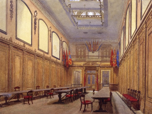 Interior of Skinners' Hall, London, 1890. Artist: John Crowther
