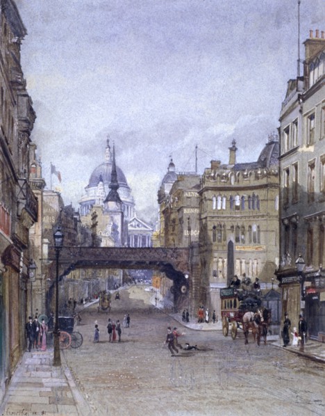 Ludgate Circus, London, 1881. Artist: John Crowther