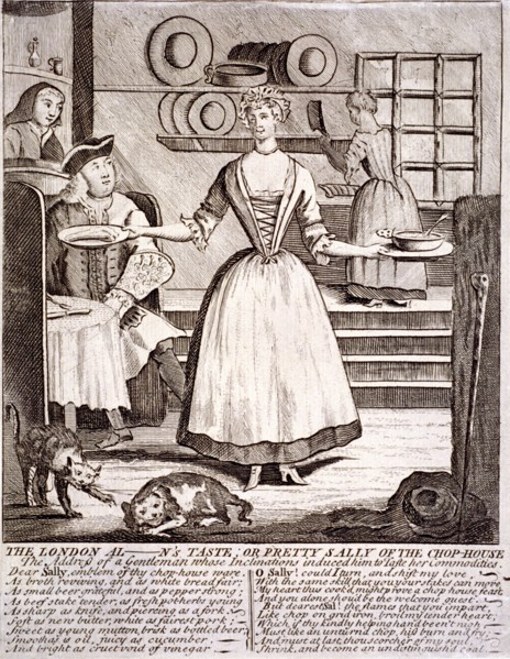 'The London al - n's taste, or pretty Sally of the chop-house', 1750. Artist: Anon