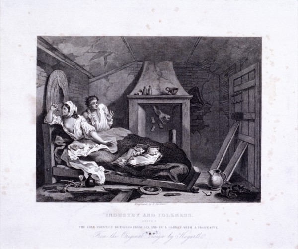'The idle 'prentice returned from sea..., plate VII of Industry and Idleness 1833. Artist: S Davenport