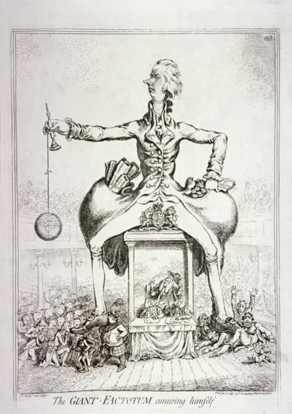 'The giant-factotum amusing himself' - William Pitt, 1797. Artist: James Gillray