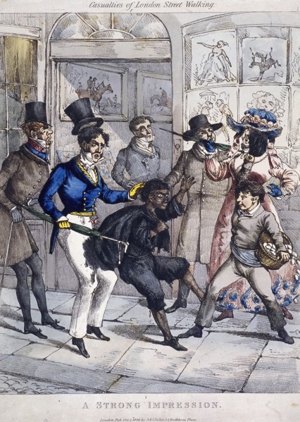 'Casualties of London street walking:a strong impression', London, 1826. Artist: Anon