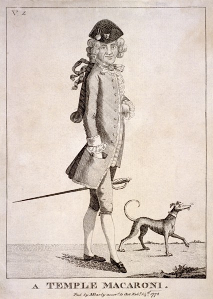 'A Temple Macaroni', 1772. Artist: Anon