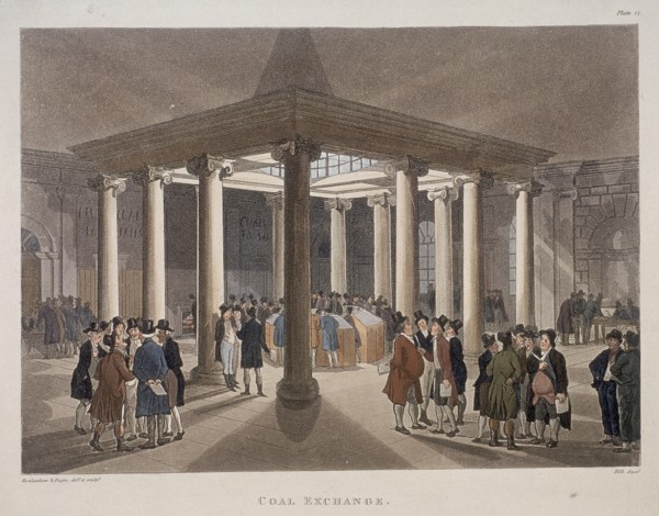 Coal Exchange, London, 1808. Artist: Augustus Charles Pugin