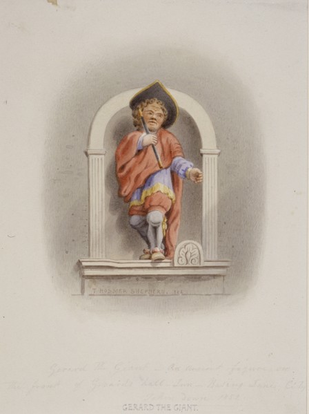 Gerard the Giant, Gerard's Hall, Basing Lane, London, 1852. Artist: Thomas Hosmer Shepherd