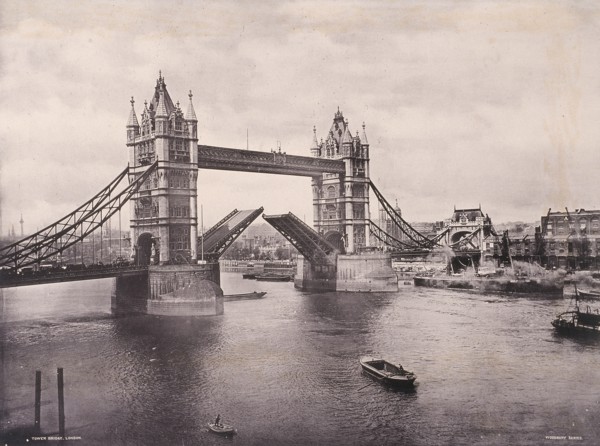 View of the east side of Tower Bridge, Stepney, London, c1900. Artist: Anon