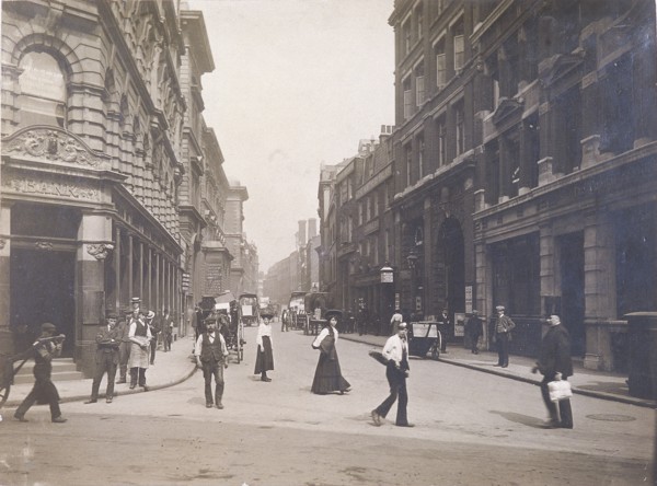 Whitecross Street from Fore Street, London, c1920. Artist: Anon