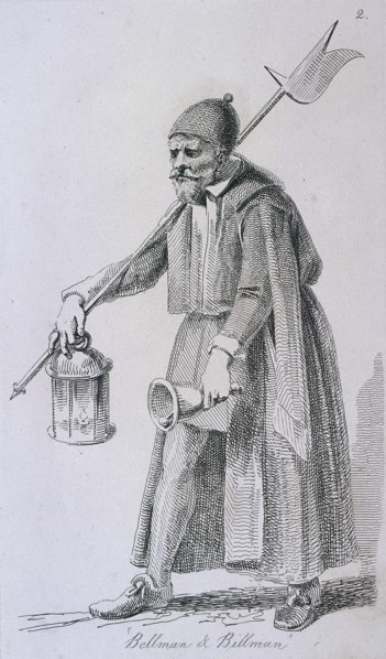 'Bellman & Billman', c1680, Cries of London, (c1819?). Artist: John Thomas Smith
