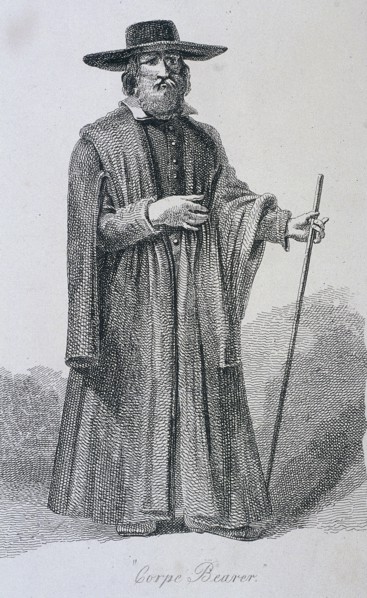 'Corpe Bearer', [sic], c1665, Cries of London, (c1819?). Artist: John Thomas Smith