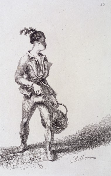 'Bilberries', Cries of London, 1819. Artist: John Thomas Smith