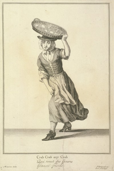 'Crab Crab any Crab', Cries of London, (c1688?). Artist: Pierce Tempest