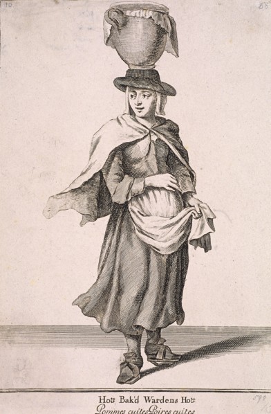 'Hot Bak'd Wardens Hot', Cries of London, (c1688?). Artist: Anon