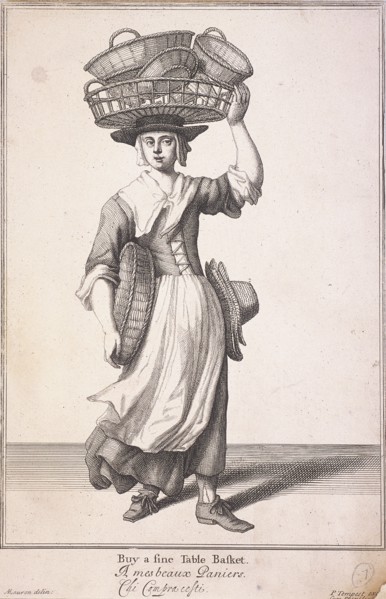 'Buy a fine Table Basket', Cries of London, (1688?). Artist: Anon
