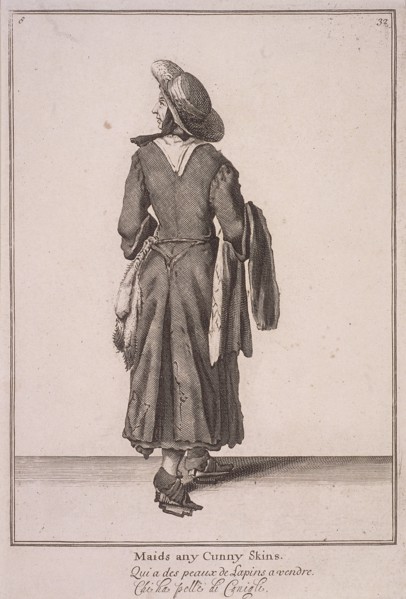 'Maids any cunny skins', Cries of London, (1688?). Artist: Anon