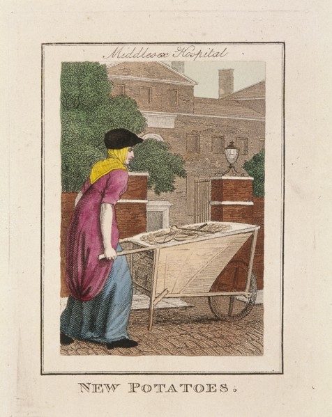 'New Potatoes', Cries of London, 1804. Artist: Anon