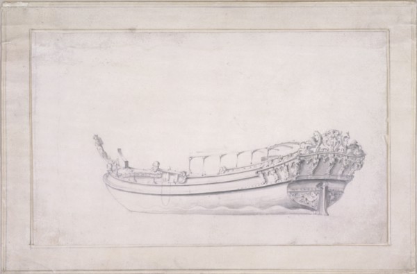Design for a city of London barge, c1840. Artist: Anon