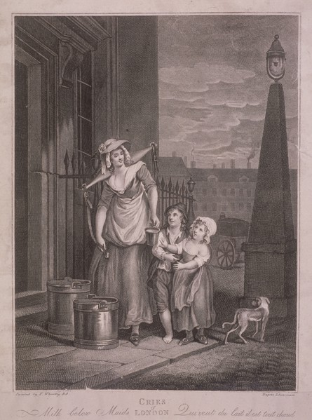 'Milk below Maids', Cries of London, c1795. Artist: Luigi Schiavonetti