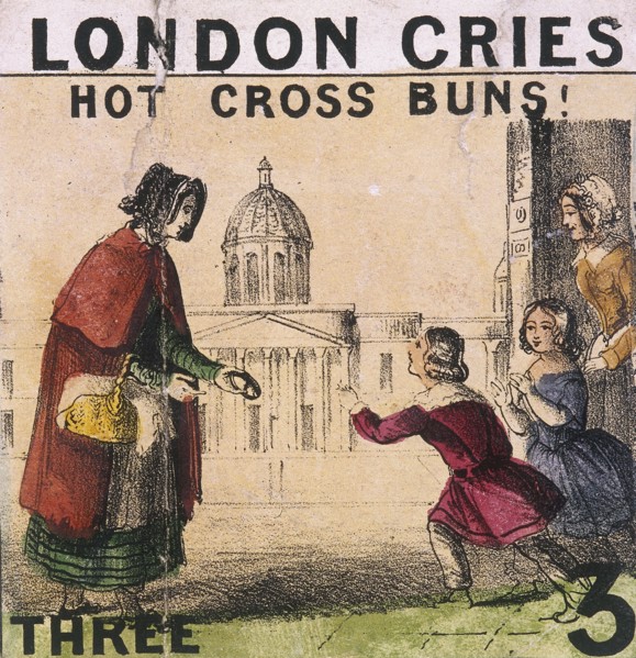 'Hot Cross Buns!', Cries of London, c1840. Artist: TH Jones