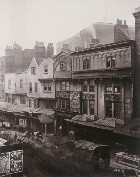 View of houses and shops in Aldersgate Street, 1879. Artist: Henry Dixon