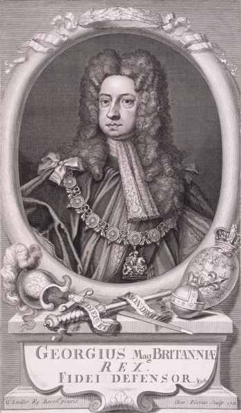 Oval portrait of George I, King of Great Britain, 1718. Artist: George Vertue