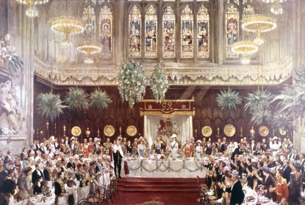View of the Coronation luncheon for King George V and Queen Mary consort, London, 1911. Artist: Anon