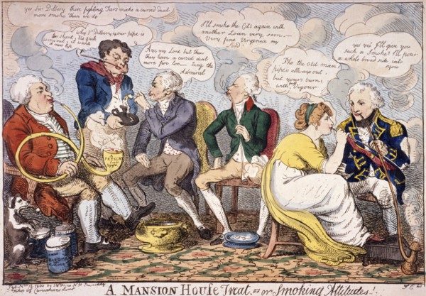 'A Mansion House treat - or smoking attitudes', London, 1800. Artist: Anon