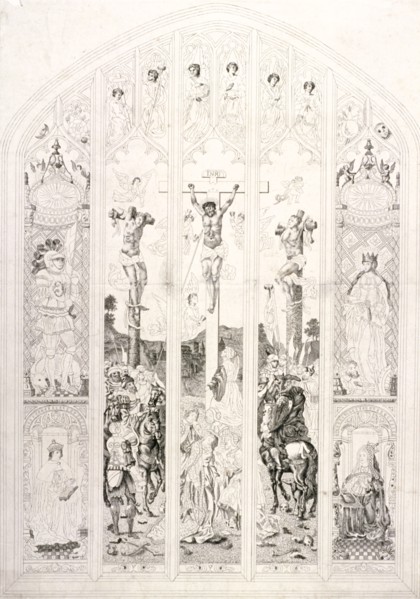 East window in St Margaret, Westminster, depicting the crucifixion, London, 1787. Artist: John Wright