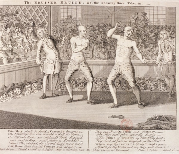 'The Bruiser Bruis'd', 1750. Artist: Anon