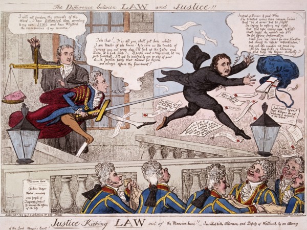 'The difference between law and justice', 1809. Artist: Isaac Cruikshank