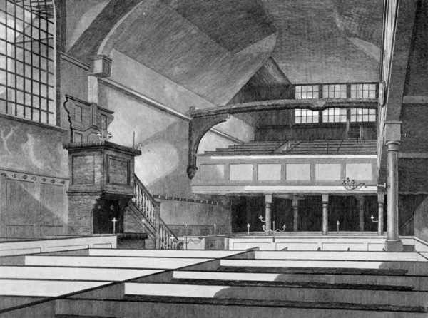 Interior view of the Church of St Bartholomew-the-Great, Smithfield, City of London, 1822. Artist: Thomas Dale
