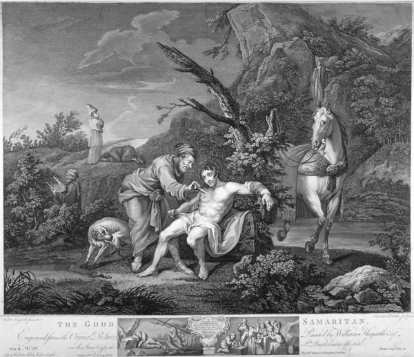 'The Good Samaritan', 1772. Creators: Simon François Ravenet, JM Delatre.